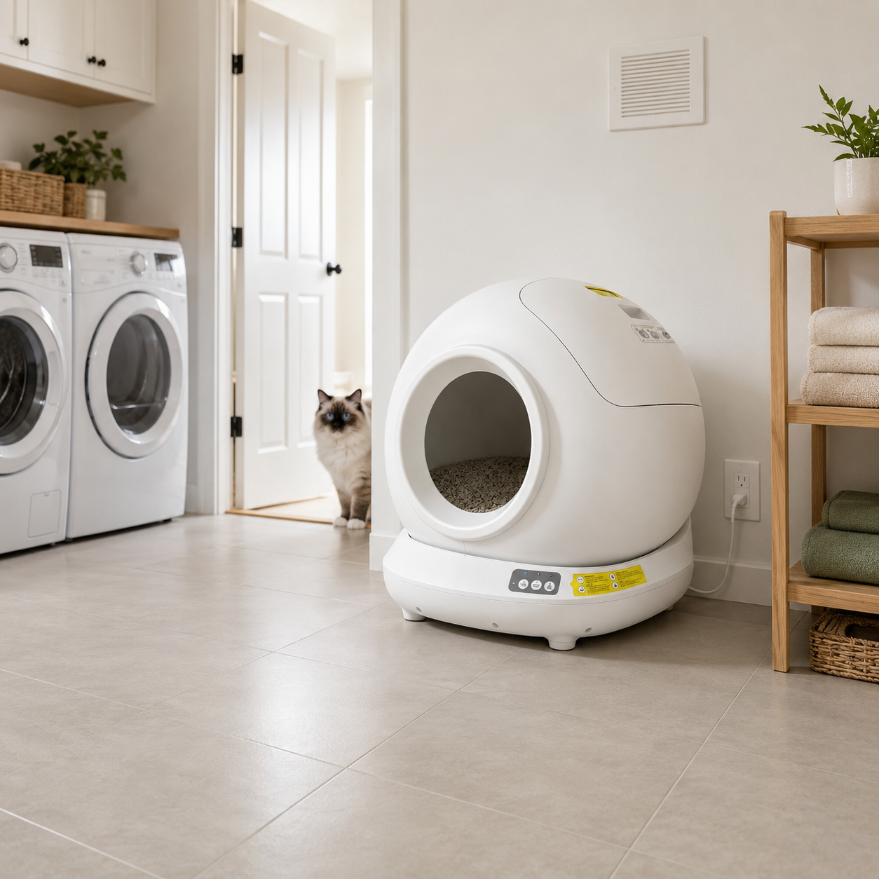 Litter box placed in a home